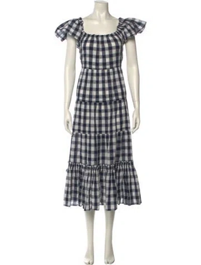 Pre-owned The Great Plaid Print Long Dress In Multi