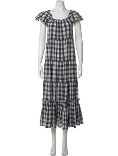 Pre-owned The Great Plaid Print Long Dress In Multi