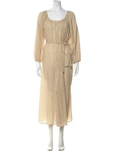 Pre-owned The Great Plaid Print Long Dress In Neutrals