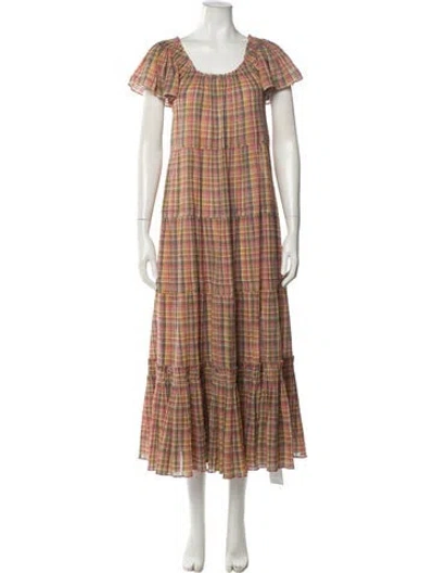 Pre-owned The Great Plaid Print Long Dress W/ Tags