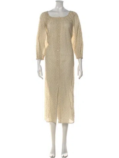 Pre-owned The Great Plaid Print Long Dress W/ Tags In Neutral