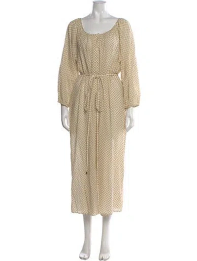 Pre-owned The Great Plaid Print Long Dress W/ Tags In Neutral