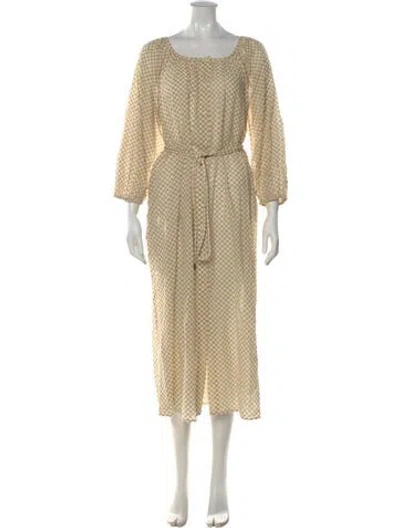 Pre-owned The Great Plaid Print Long Dress W/ Tags In Neutral