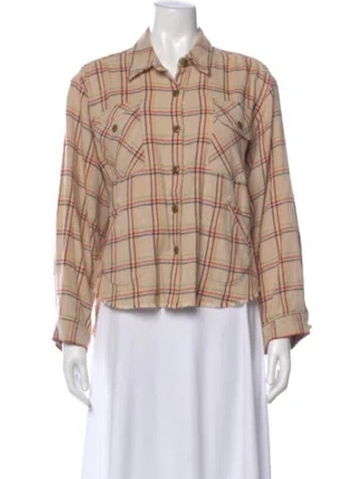 Pre-owned The Great Plaid Print Long Sleeve Button-up Top