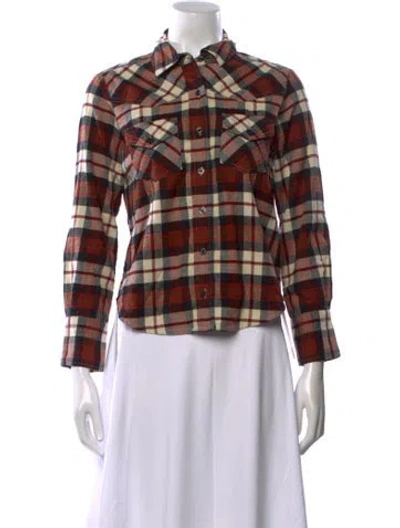 Pre-owned The Great Plaid Print Long Sleeve Button-up Top In Multi