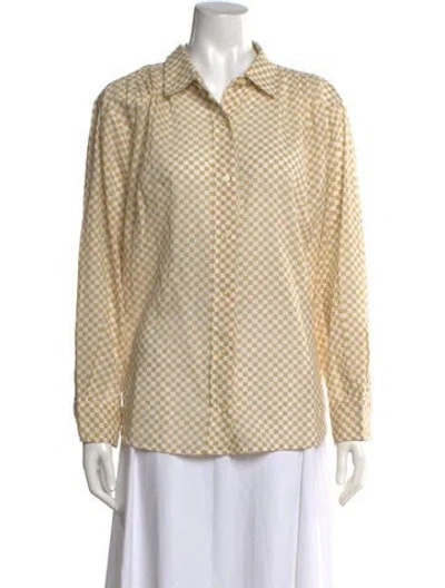 Pre-owned The Great Plaid Print Long Sleeve Button-up Top W/ Tags In Blue