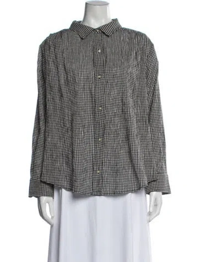 Pre-owned The Great Plaid Print Long Sleeve Button-up Top W/ Tags In Blue