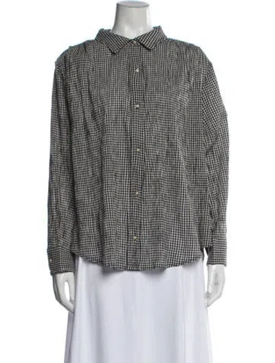 Pre-owned The Great Plaid Print Long Sleeve Button-up Top W/ Tags In Blue