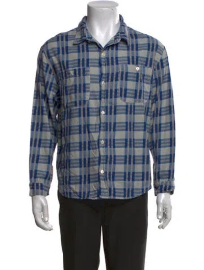 Pre-owned The Great Plaid Print Long Sleeve Shirt In Blue