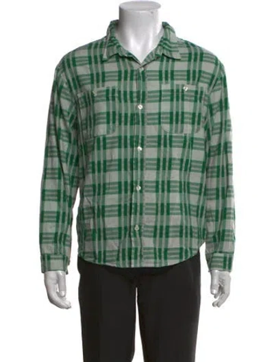 Pre-owned The Great Plaid Print Long Sleeve Shirt In Green