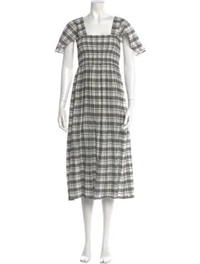 Pre-owned The Great Plaid Print Midi Length Dress In Multi