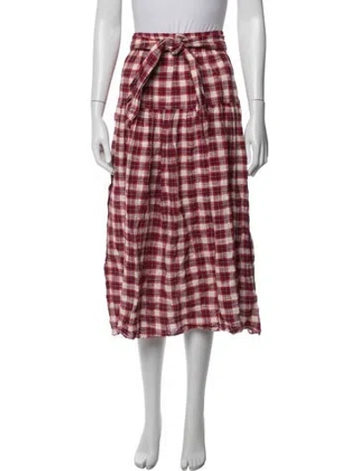 Pre-owned The Great Plaid Print Midi Length Skirt