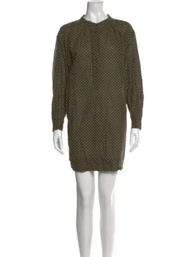 Pre-owned The Great Plaid Print Mini Dress In Green