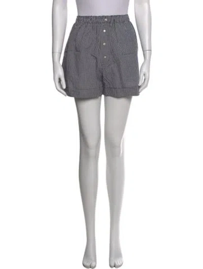 Pre-owned The Great Plaid Print Mini Shorts In Gray