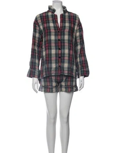 Pre-owned The Great Plaid Print Pajamas In Blue