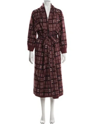Pre-owned The Great Plaid Print Robe In Red