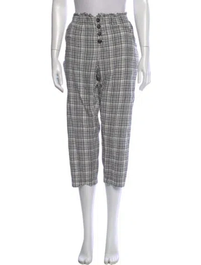 Pre-owned The Great Plaid Print Straight Leg Pants In Neutral