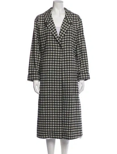 Pre-owned The Great Plaid Print Trench Coat In Black