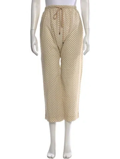 Pre-owned The Great Plaid Print Wide Leg Pants W/ Tags In Neutral