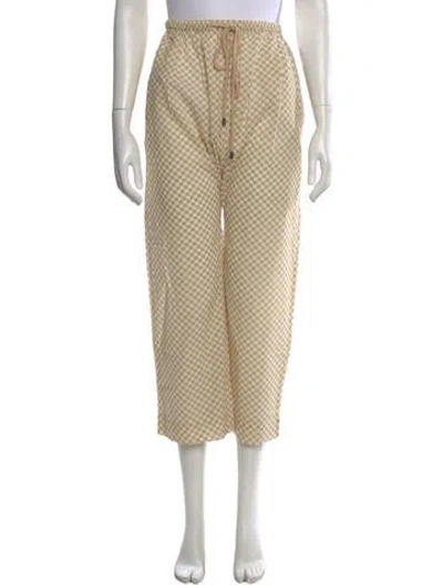 Pre-owned The Great Plaid Print Wide Leg Pants W/ Tags In Neutral