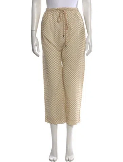 Pre-owned The Great Plaid Print Wide Leg Pants W/ Tags In Neutral