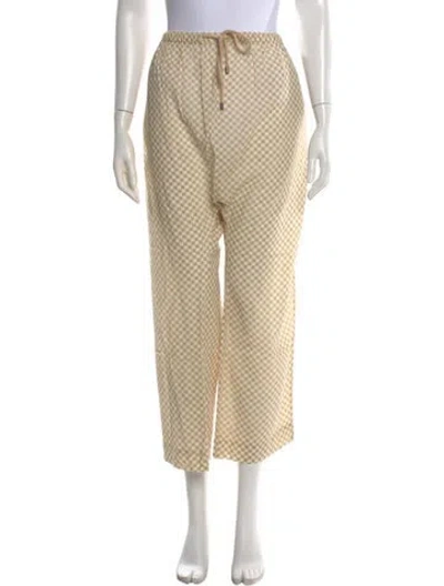 Pre-owned The Great Plaid Print Wide Leg Pants W/ Tags In Neutral