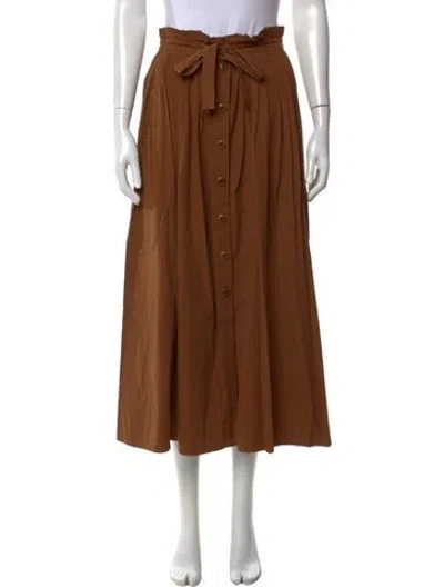 Pre-owned The Great Pleated Accents Long Skirt In Brown