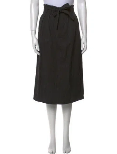 Pre-owned The Great Pleated Accents Midi Length Skirt In Black