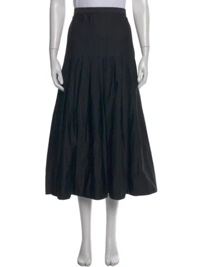 Pre-owned The Great Pleated Accents Midi Length Skirt In Black