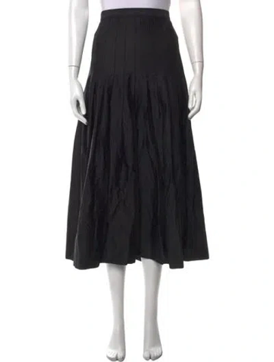 Pre-owned The Great Pleated Accents Midi Length Skirt In Black