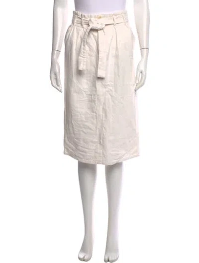 Pre-owned The Great Pleated Accents Midi Length Skirt In White