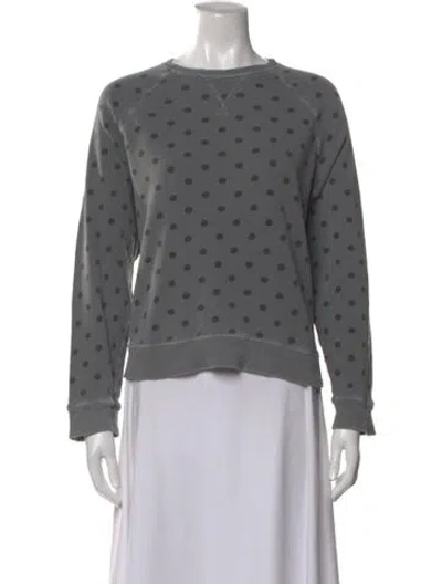 Pre-owned The Great Polka Dot Print Crew Neck Sweatshirt In Gray