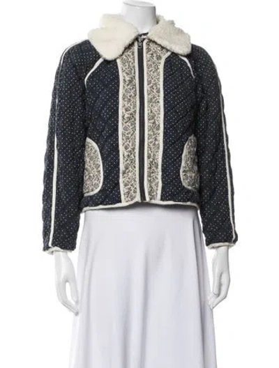 Pre-owned The Great Polka Dot Print Jacket In Blue