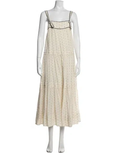 Pre-owned The Great Polka Dot Print Long Dress In Neutral