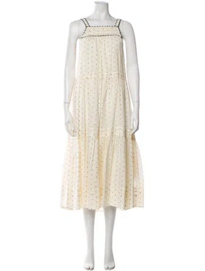 Pre-owned The Great Polka Dot Print Long Dress W/ Tags In Neutral
