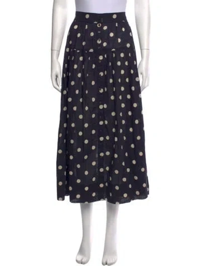 Pre-owned The Great Polka Dot Print Long Skirt In Blue