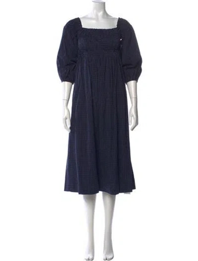 Pre-owned The Great Polka Dot Print Midi Length Dress W/ Tags In Blue