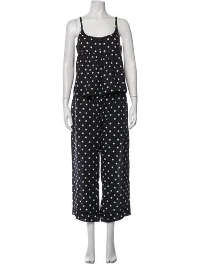 Pre-owned The Great Polka Dot Print Pant Set In Black