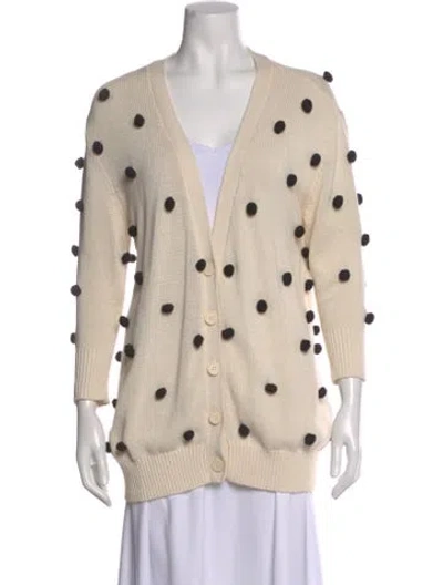 Pre-owned The Great Polka Dot Print V-neck Sweater In Transparent