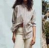The Great Post Top In Blue Frontier Stripe In Multi