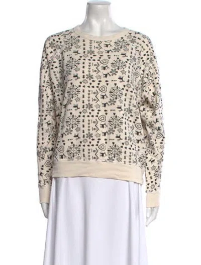 Pre-owned The Great Printed Bateau Neckline Sweatshirt In Neutral