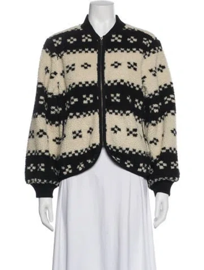 Pre-owned The Great Printed Bomber Jacket In Black