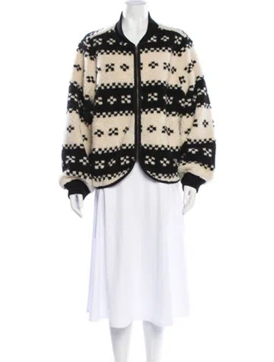 Pre-owned The Great Printed Bomber Jacket In Black