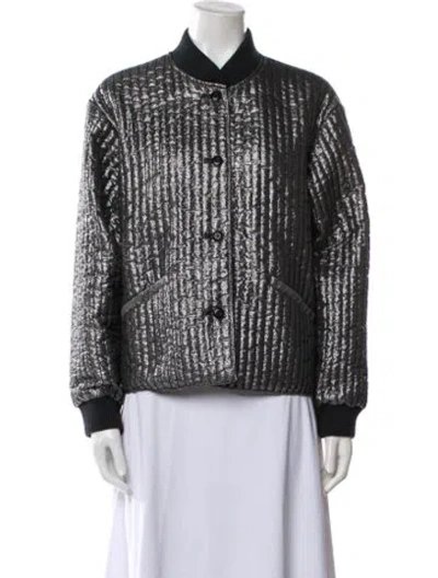 Pre-owned The Great Printed Bomber Jacket In Blue