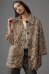 The Great Printed Car Coat Jacket In Brown
