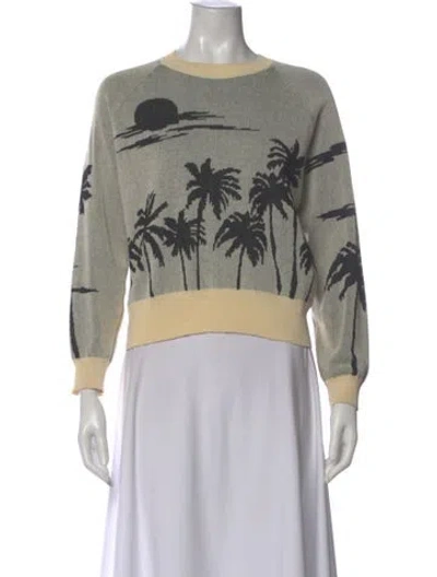 Pre-owned The Great Printed Crew Neck Sweater In Gray