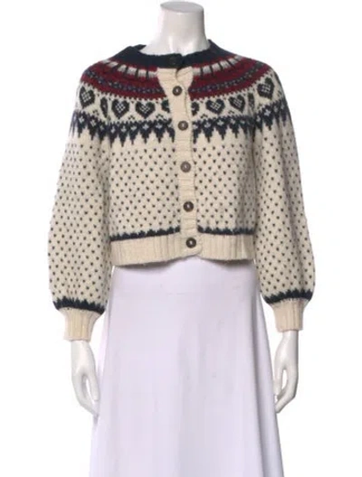 Pre-owned The Great Printed Crew Neck Sweater In Neutral