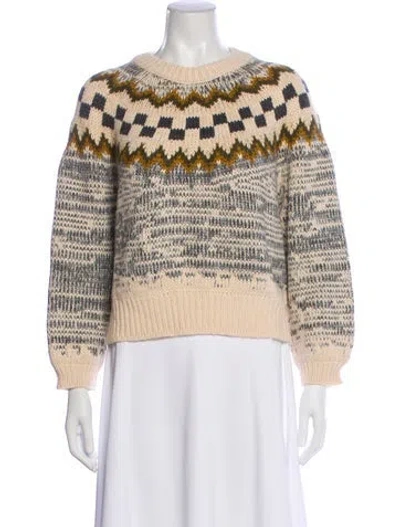 Pre-owned The Great Printed Crew Neck Sweater In Neutral