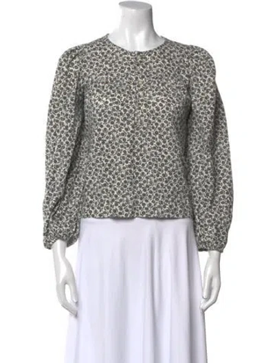 Pre-owned The Great Printed Crew Neck Sweatshirt In Black