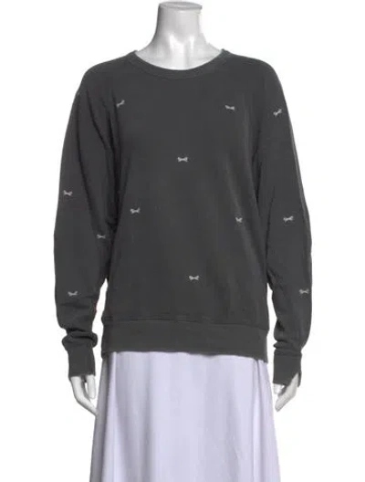 Pre-owned The Great Printed Crew Neck Sweatshirt In Grey